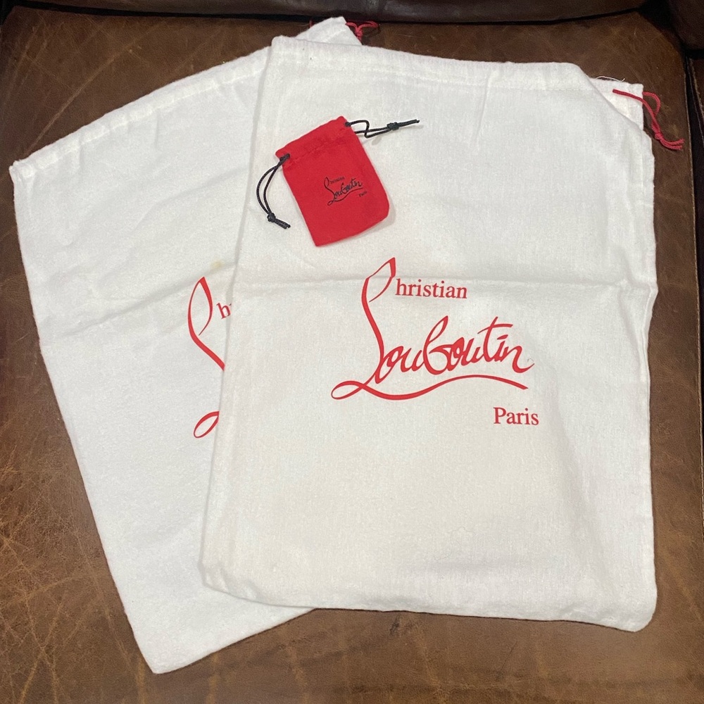 3 Christian Louboutin Dust Bags for shoes and heel taps